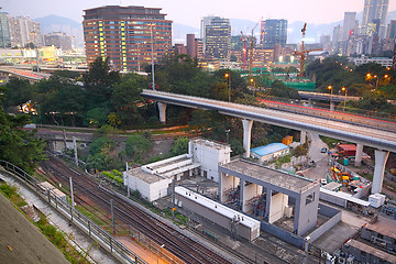 Image showing train rail in city