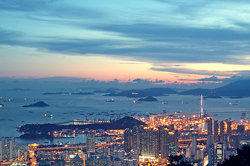 Image showing sunset in hong kong 