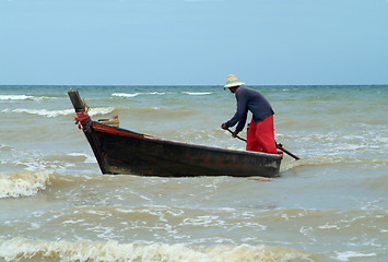 Image showing Man and boat