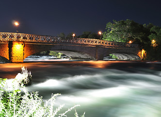 Image showing Niagara River in the night time