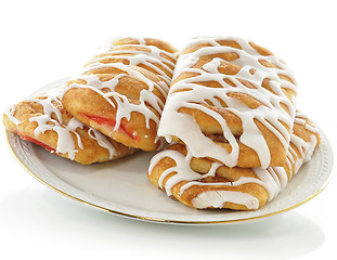 Image showing apple and strawberry danish