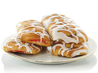 Image showing apple and strawberry danish