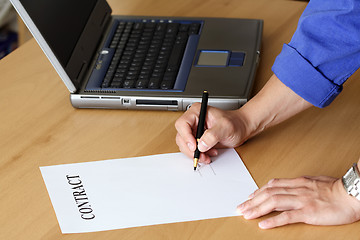 Image showing Working businessman