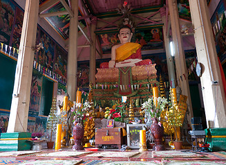 Image showing Interior of Buddhist temple in Cambodia