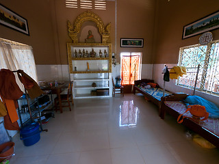 Image showing Monk cell at Buddhist temple in Cambodia
