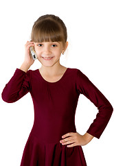 Image showing The girl with a mobile