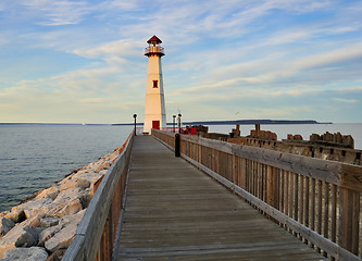 Image showing lighthouse at sunset