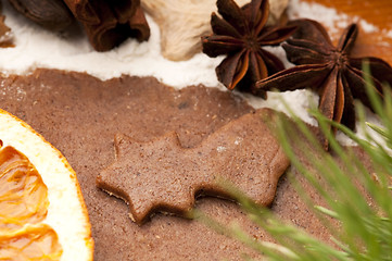 Image showing Christmas baking - gingerbreads