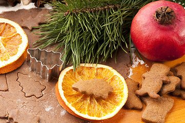 Image showing Christmas baking - gingerbreads