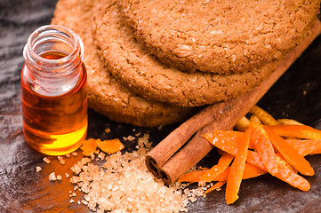 Image showing Cookies with cinnamon and orange