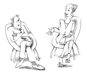 Image showing man and woman talking