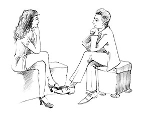 Image showing couple conversation