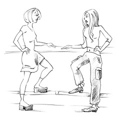 Image showing two women talking