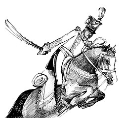 Image showing hussar and horse