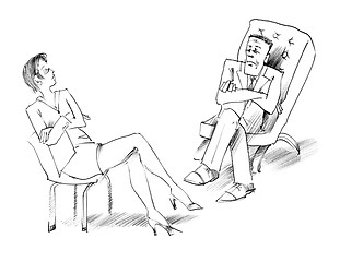 Image showing woman and man talking