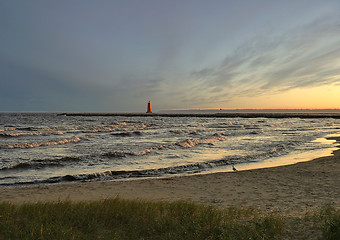 Image showing lake at sunset