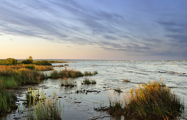 Image showing lake at sunset