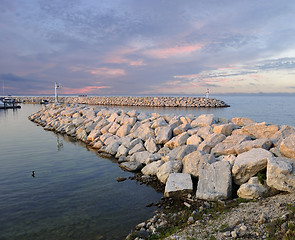 Image showing lake at sunset