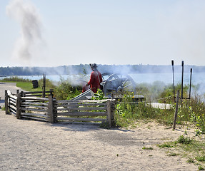 Image showing the cannon of Colonial Fort Michilimackinac 