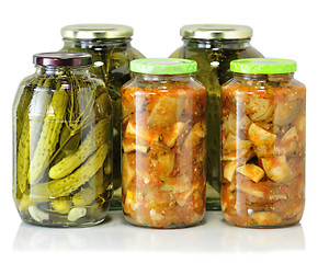 Image showing homemade preserved vegetables 