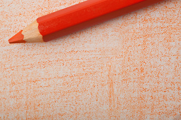 Image showing Orange color pencil with coloring