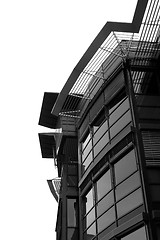 Image showing Detail of office building, black/white.