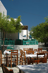 Image showing restaurants and cafes in greek village