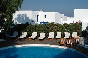 Image showing pool greek hotel