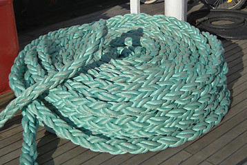 Image showing Green Mooring Rope