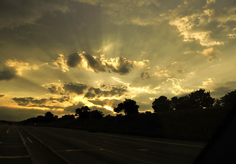 Image showing sunset and road 