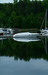 Image showing White speedboat