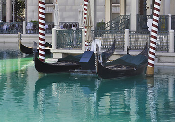 Image showing Gondolas at Venetian Hotel in Las Vegas 