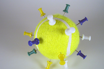 Image showing push pins on ball