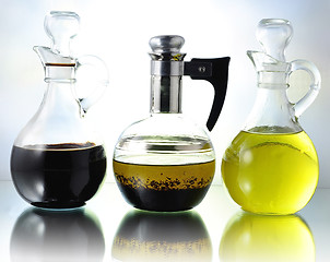 Image showing oil , vinegar and salad dressing 