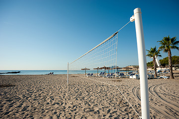 Image showing Beach volley net