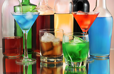 Image showing variety of alcoholic drinks