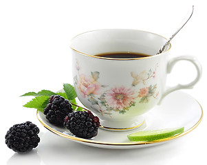 Image showing tea with blackberry 