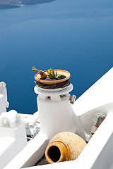 Image showing Pots in Thira, Santori, Greece