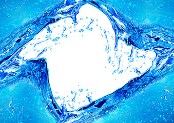 Image showing Blue water and water splash