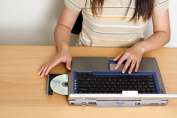 Image showing Businesswoman and laptop