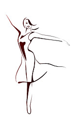 Image showing stylized illustration of dancing girl