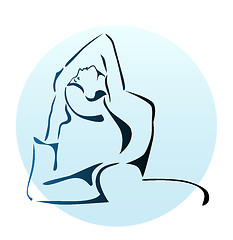 Image showing outline illustration of girl doing yoga exercise