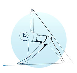 Image showing outline illustration of girl doing yoga exercise