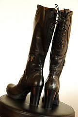 Image showing Black leather boots