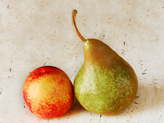 Image showing Peach and pear