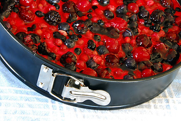 Image showing Preparing fruit cake in mold