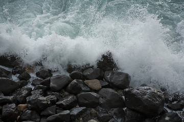 Image showing Autum storn by the coast