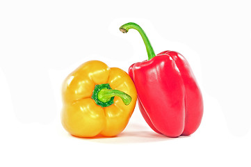 Image showing Red and yellow peppers.