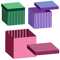 Image showing Set striped boxes