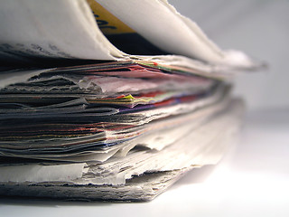 Image showing Newspapers pile